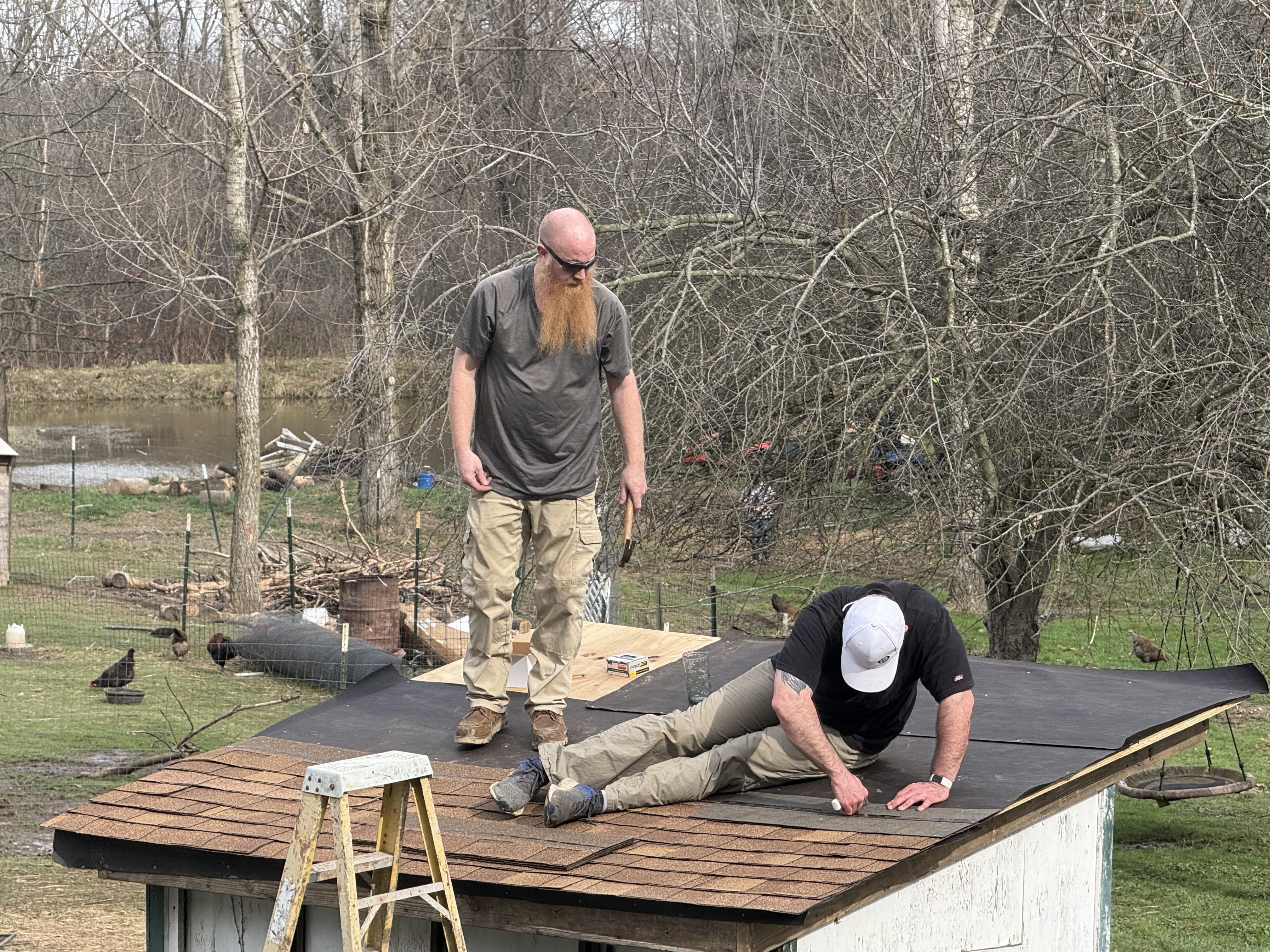 Mr. Flero and Johnny on the roof